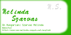melinda szarvas business card